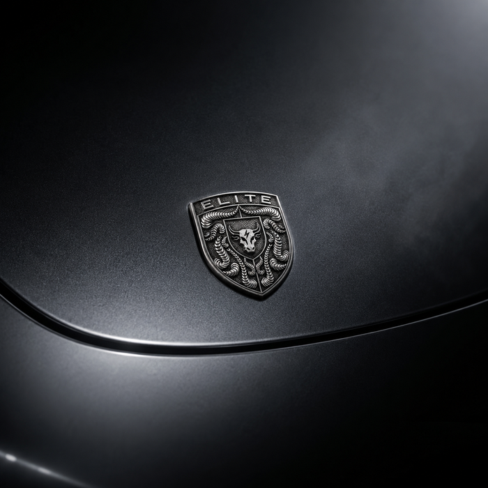 Porsche Silver Hood Emblem