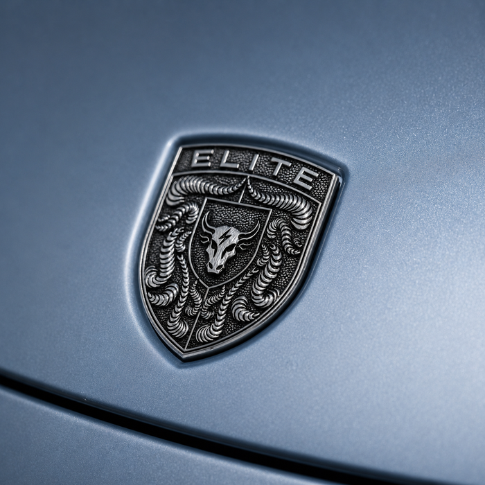 Porsche Silver Hood Emblem