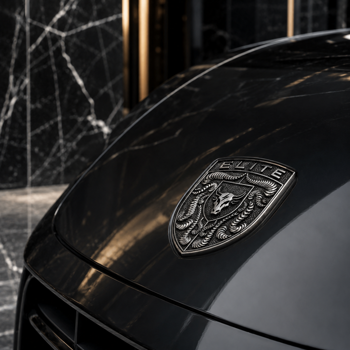 Porsche Silver Hood Emblem