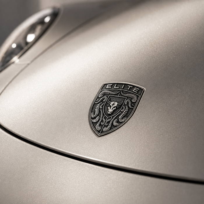 Porsche Silver Hood Emblem