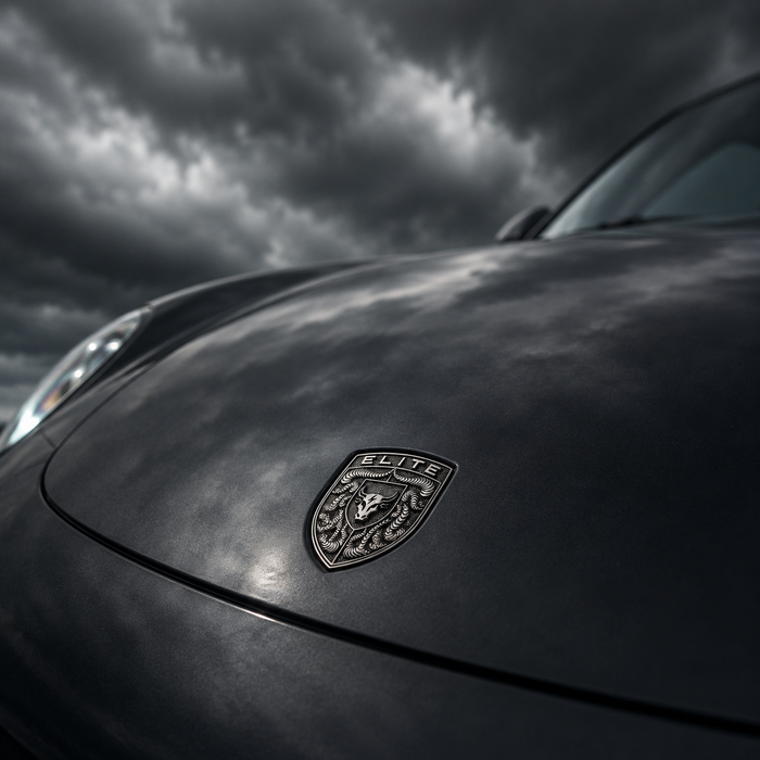 Porsche Silver Hood Emblem