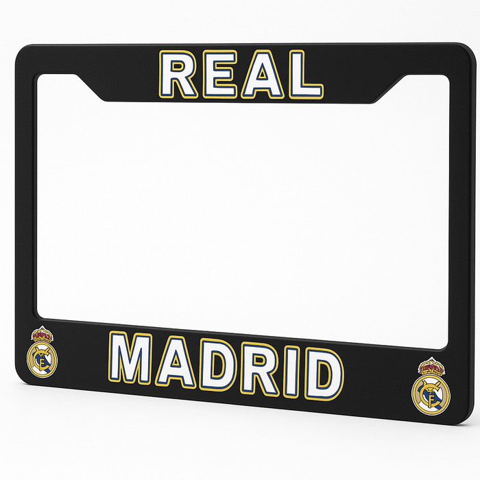 Real Madrid License Plate Frame Cover – Black - EliteAuto3K