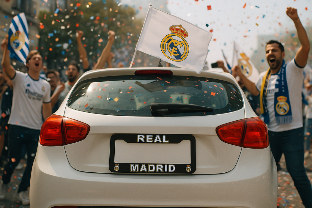 Real Madrid License Plate Frame Cover – Black - EliteAuto3K