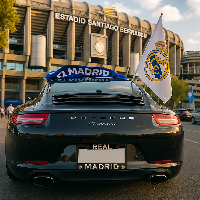 Real Madrid License Plate Frame Cover – Black - EliteAuto3K