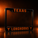 Texas Longhorns License Plate Frame | Black Burnt Orange Car Tag Cover