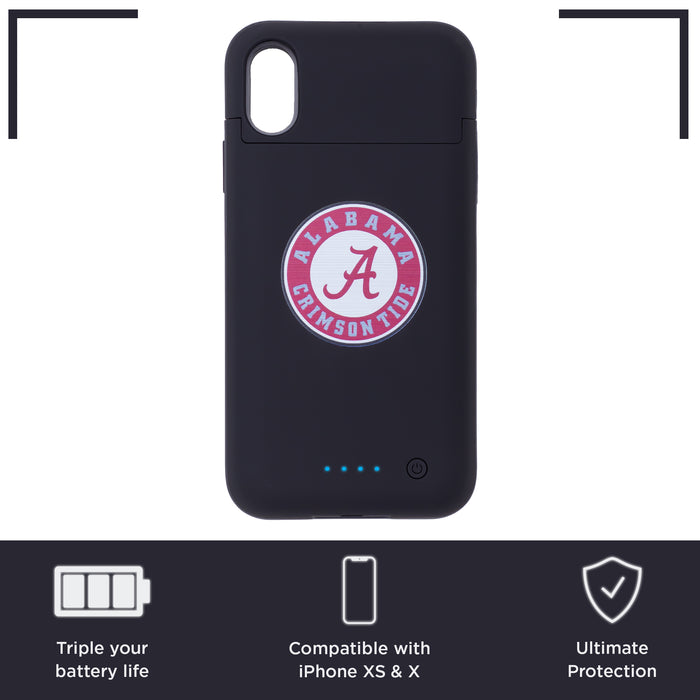 Alabama Crimson Tide iPhone X Xs Wireless Charging Smart Battery Phone Case