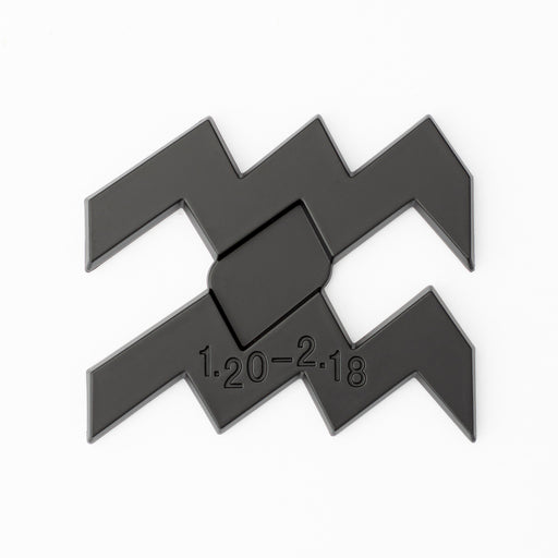 Aquarius 3D Matte Black Zodiac Auto Emblem