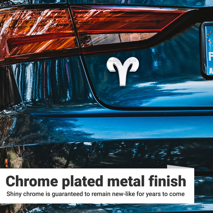 Aries 3D Chrome Zodiac Auto Emblem & Decal