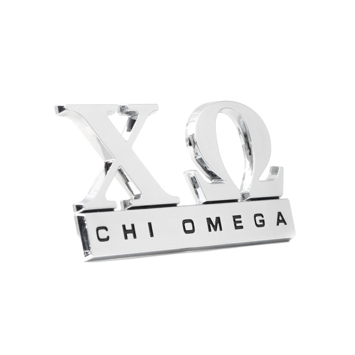Chi Omega 3D Chrome Auto Emblem