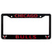 Chicago Bulls Black License Plate Frame Cover 