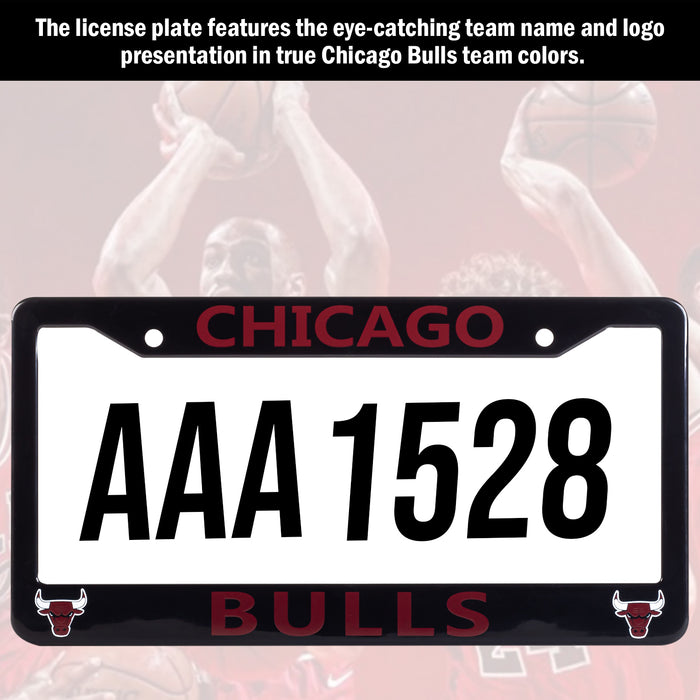 Chicago Bulls Black License Plate Frame Cover 