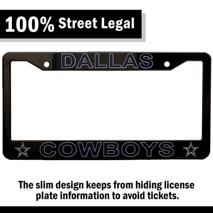 Dallas Cowboys Black License Plate Frame Cover