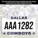 Dallas Cowboys License Plate Frame Cover - Eliteauto3K