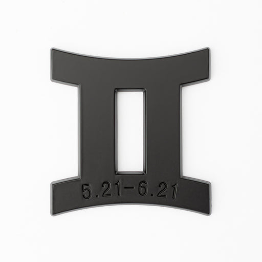 Gemini 3D Matte Black Zodiac Auto Emblem