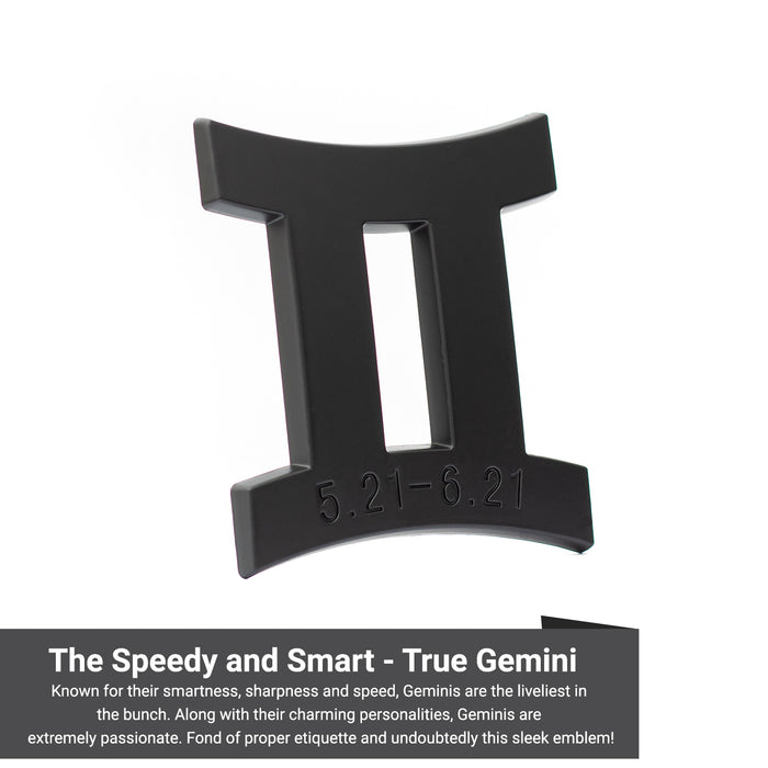 Gemini 3D Matte Black Zodiac Auto Emblem