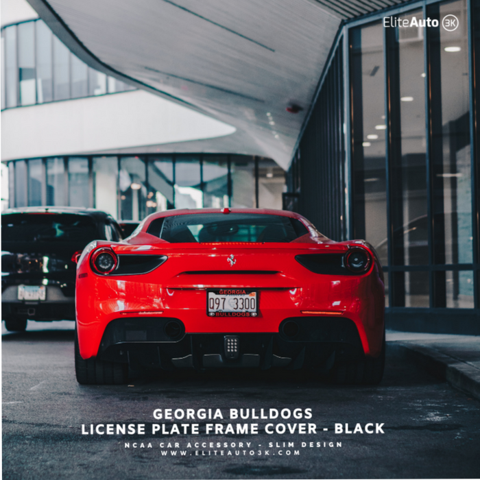 Georgia Bulldogs Black License Plate Frame Cover 