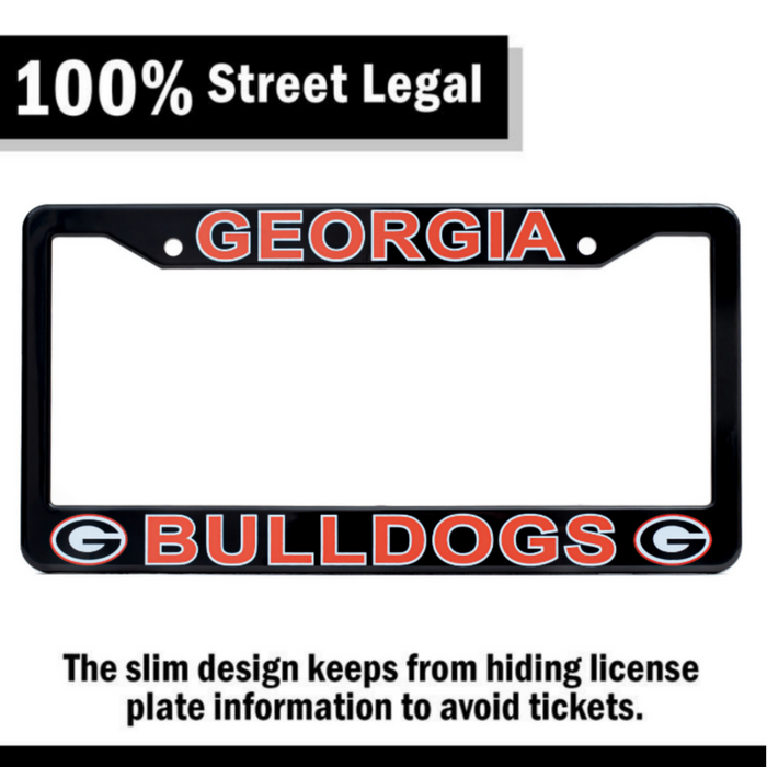 Georgia Bulldogs Black License Plate Frame Cover 