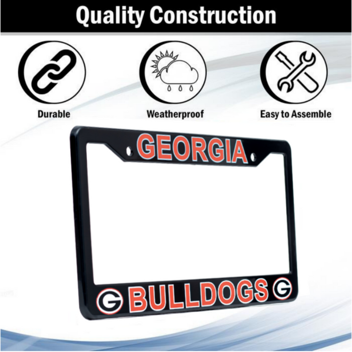 Georgia Bulldogs Black License Plate Frame Cover 