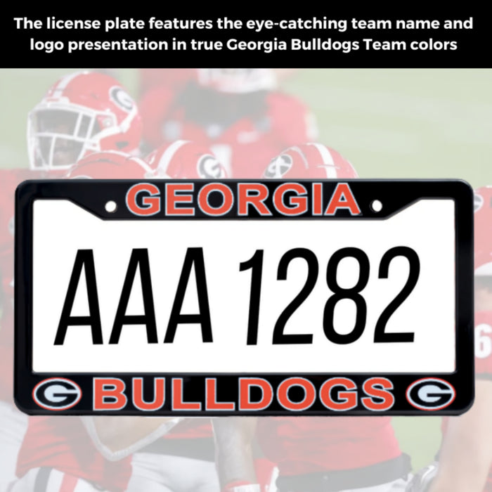 Georgia Bulldogs Black License Plate Frame Cover 