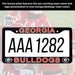 Georgia Bulldogs Black License Plate Frame Cover 
