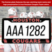 Houston Cougars Black License Plate Frame Cover