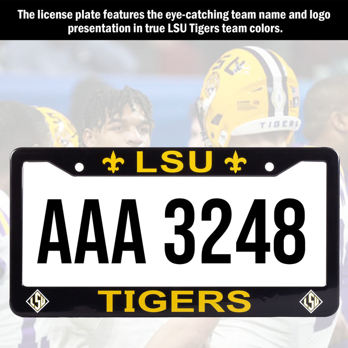 LSU Tigers Black License Plate Frame Cover | ads