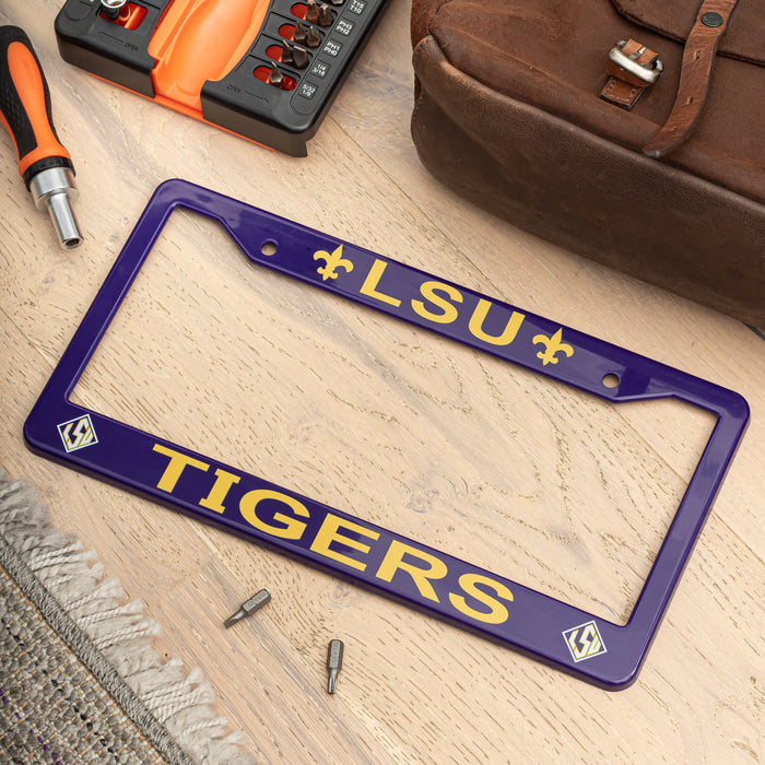LSU Tigers Purple License Plate Frame Cover