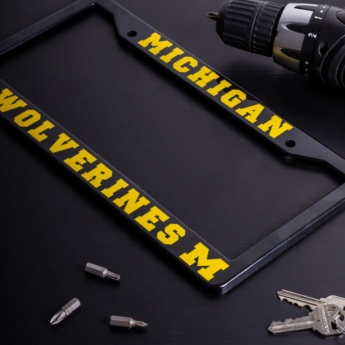 Michigan Wolverines Black License Plate Frame Cover