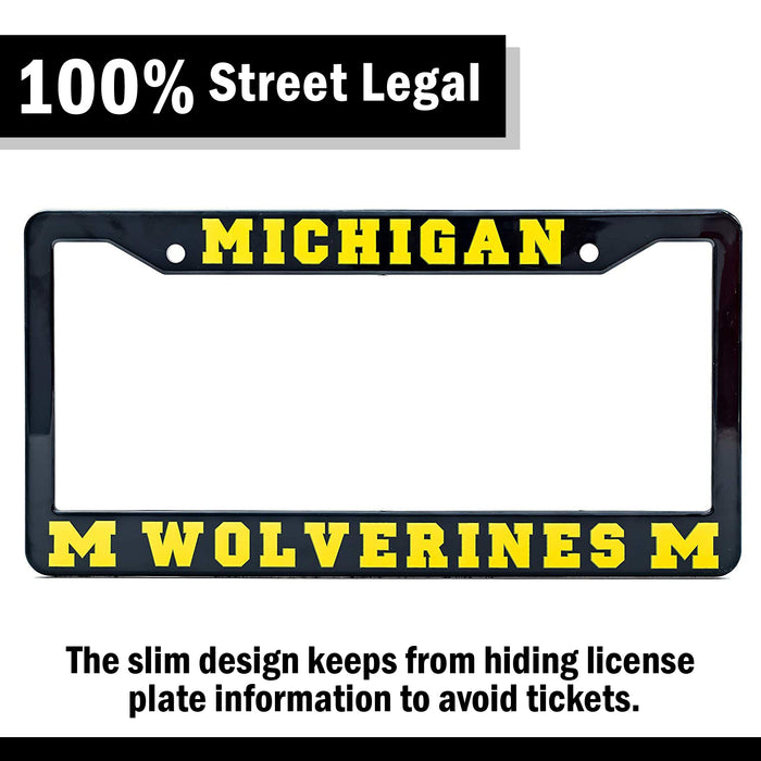 Michigan Wolverines Black License Plate Frame Cover