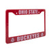 Ohio State Buckeyes Red And White License Plate Frame Cover