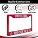 Ohio State Buckeyes Red And White License Plate Frame Cover