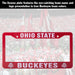 Ohio State Buckeyes Red And White License Plate Frame Cover