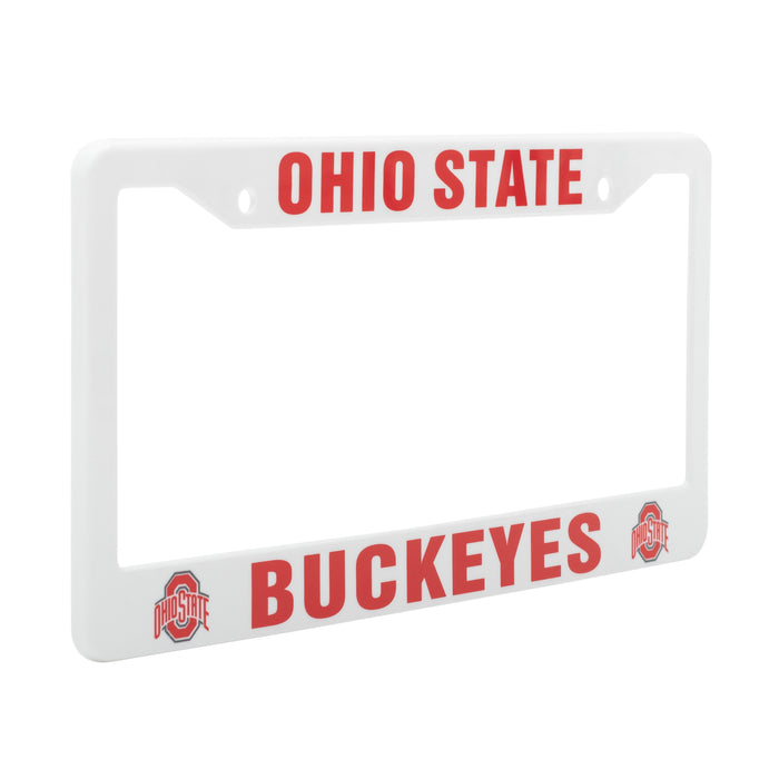 Ohio State Buckeyes White License Plate Frame Cover
