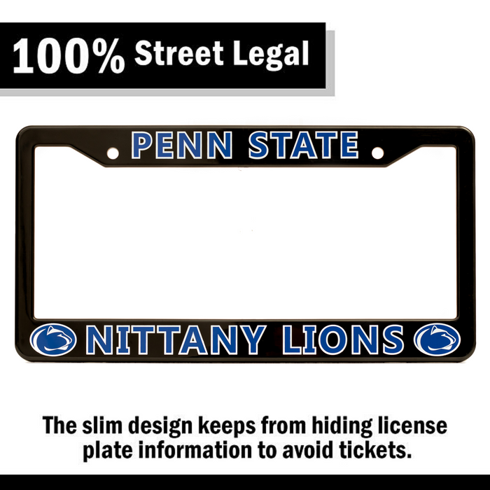 Penn State Nittany Lions Black License Plate Frame Cover