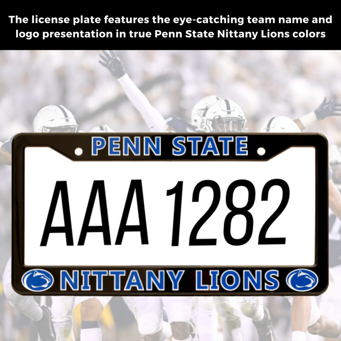 Penn State Nittany Lions Black License Plate Frame Cover
