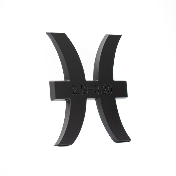 Pisces 3D Matte Black Zodiac Auto Emblem 