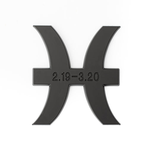 Pisces 3D Matte Black Zodiac Auto Emblem 