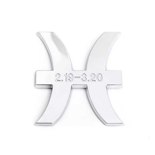 Pisces 3D Chrome Zodiac Auto Emblem & Decal