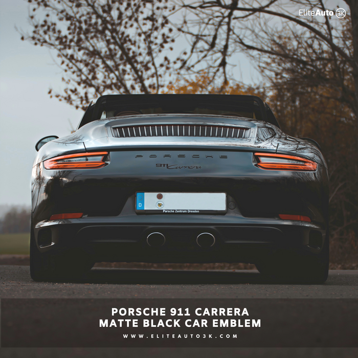 Porsche 911 Carrera Matte Black Rear Emblem Badge