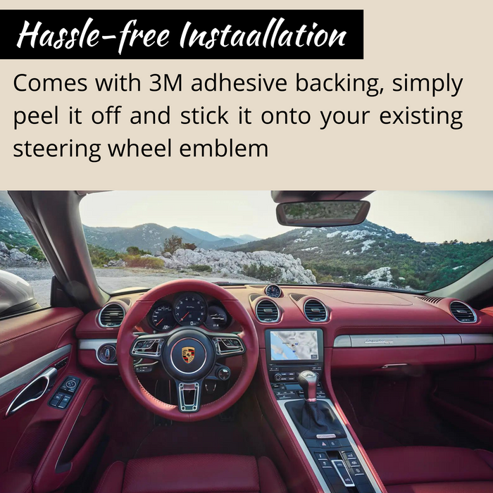 Porsche Gold Steering Wheel Emblem Crest by EliteAuto3K