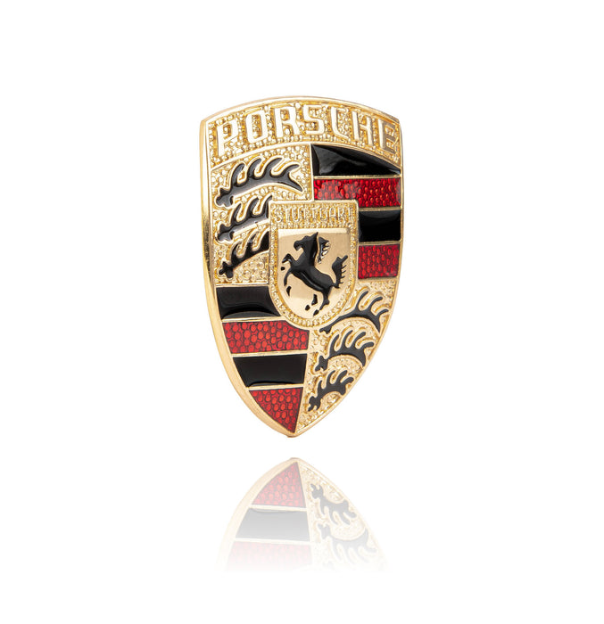 Porsche Gold Steering Wheel Emblem Crest by EliteAuto3K