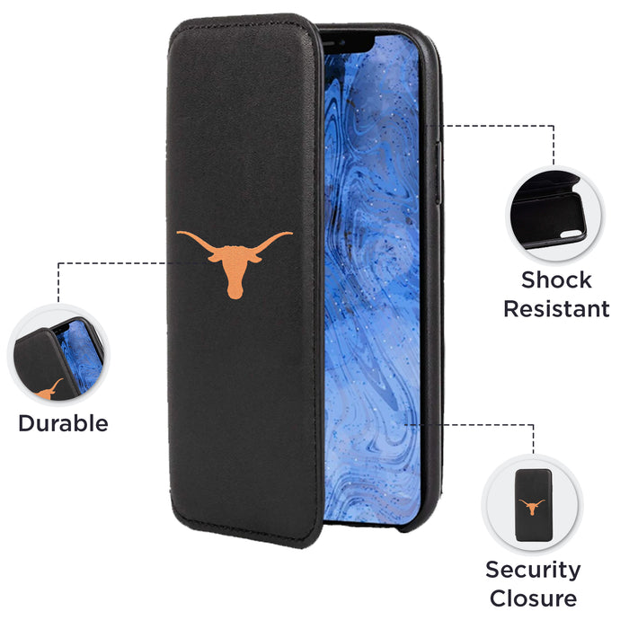 Texas Longhorns iPhone X Xs Wallet Phone Case And Card Holder