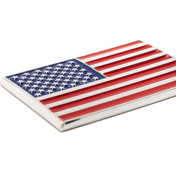 United States American Flag 3D Chrome Auto Emblem