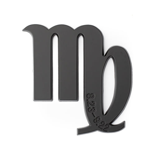 Virgo 3D Matte Black Zodiac Auto Emblem